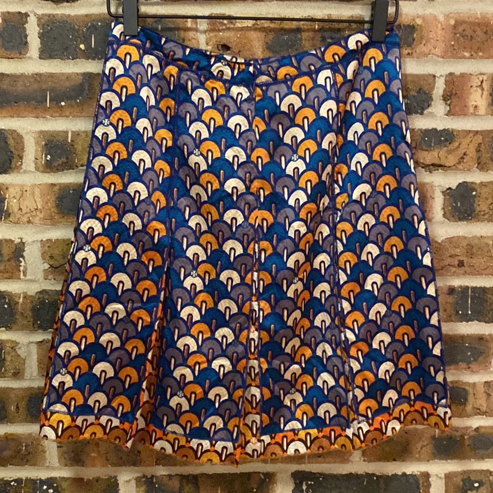 Tory Burch 100% silk pleated graphic two tone skirt, Women’s sized 4 - Picture 8 of 11